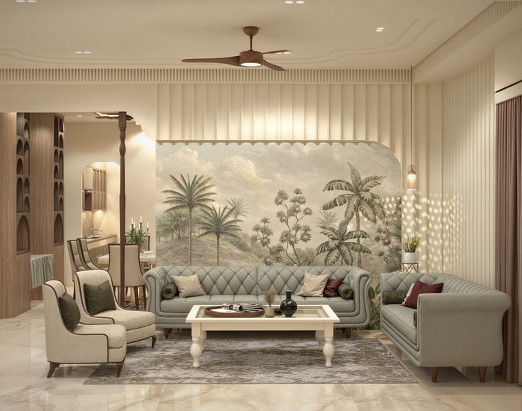 Modern living room interior in Kasheli with stylish furniture