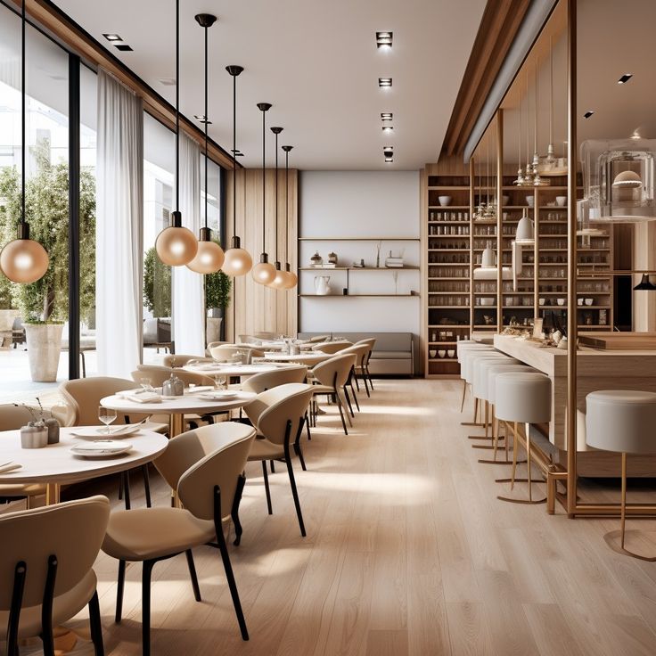 Modern restaurant interior service in Bhiwandi with elegant lighting and seating design.